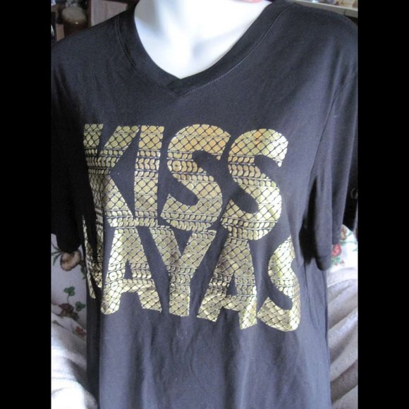 KISS MAYAS V Neck T Shirt Riviera Maya Mexico Gold Tee in Small Medium or Large - Picture 3 of 8